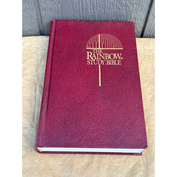The Rainbow Study Bible Hardcover 1986 Burgundy KJV Color Coded Bold Letter - Picture 1 of 16